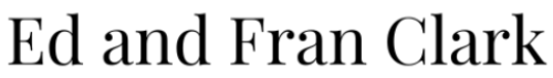 Black text reading 'Ed and Fran Clark' in a classic serif font on a white background.