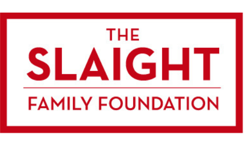 Logo for The Slaight Family Foundation featuring bold red uppercase text inside a red rectangular border on a white background.